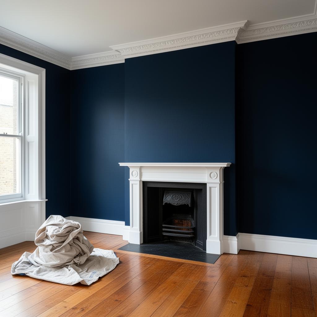 Freshly painted interior room